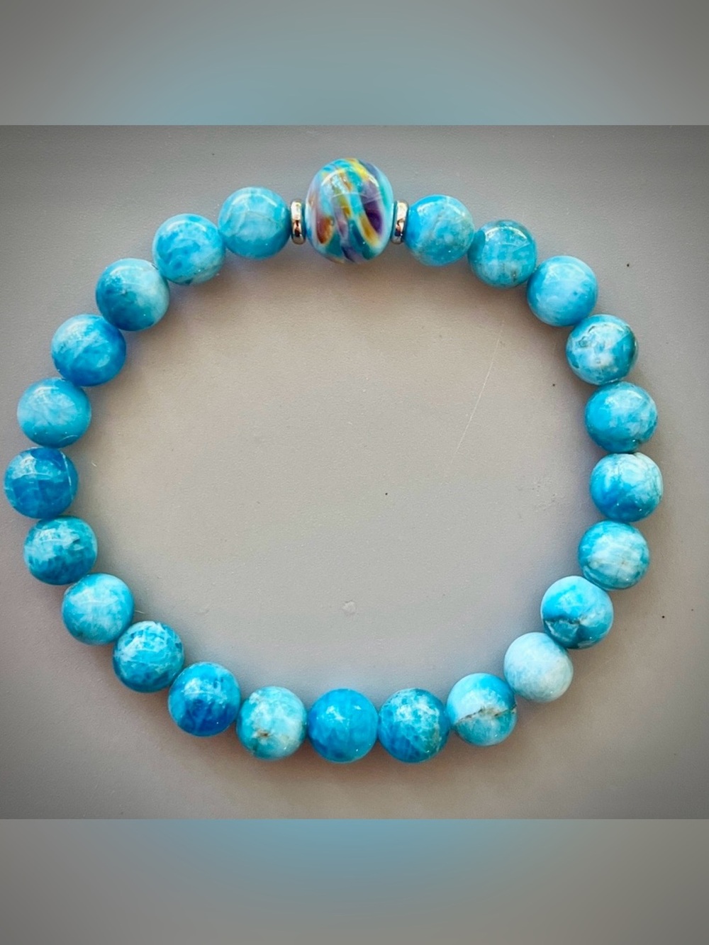Blue Apatite Handcrafted Beaded Bracelet